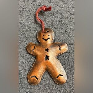 Metal Gingerbread Man Christmas Ornament 4.25”